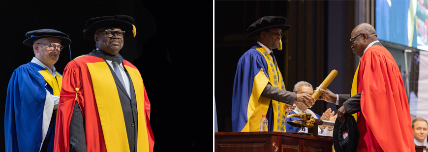 Professor Ernest Aryeetey receiving his honorary degree